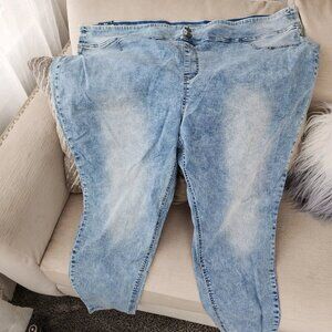 Terra & Sky Women's light blue Denim Plus Size 3X 24W -26W Skinny high Rise